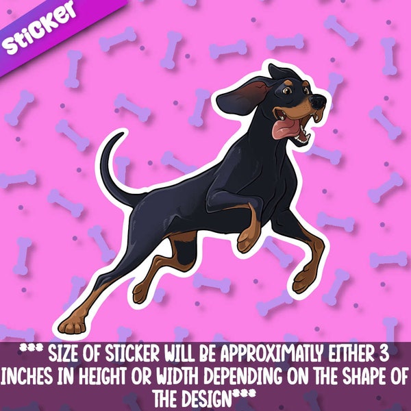 Black And Tan Coonhound dog Sticker! Super adorable Kawaii dog friend-for laptop,  planner, phone case ,journal + By Mega Kawaii