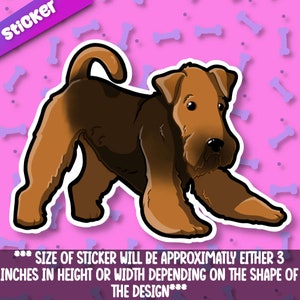 Airedale sticker! Adorable dog-for laptop, planner, phone case + Mega Kawaii