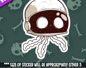 Astronaut Monster sticker- Griezelige leuke stickers voor laptops, waterflessen, auto's en planners- 3 inch beide afmetingen