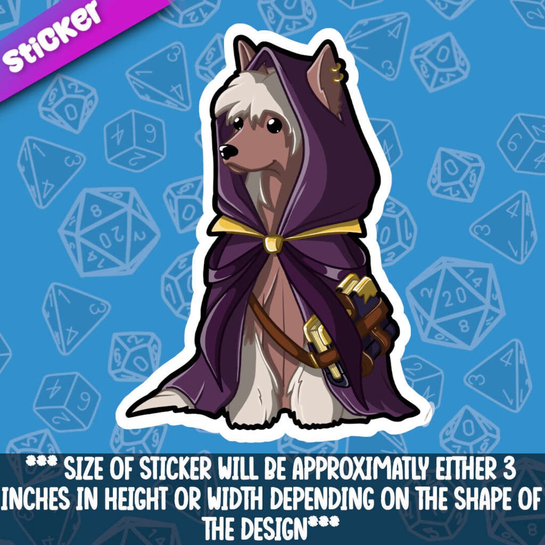 Warlock Sticker Dog- Warlock Sticker Chinese Crested Warlock .adorable Kawaii Dog ...