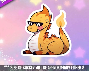 Dragon- Summer Schattige drakendierenvriend - voor laptop, planner, telefoonhoesje + van Mega Kawaii