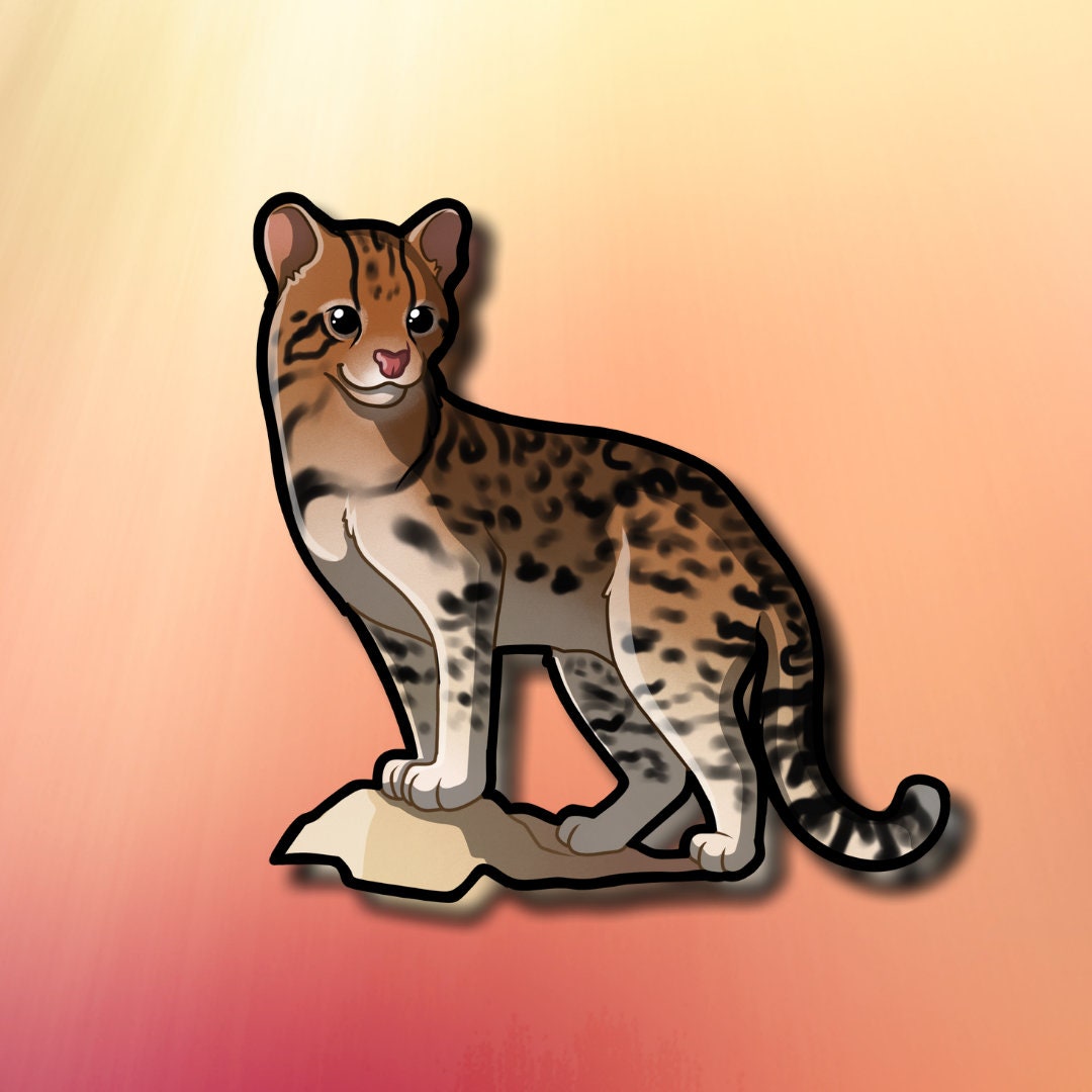 Ocelot Sticker! Adorable Little Wild Cat-for Laptop, ,planner, Phone ...