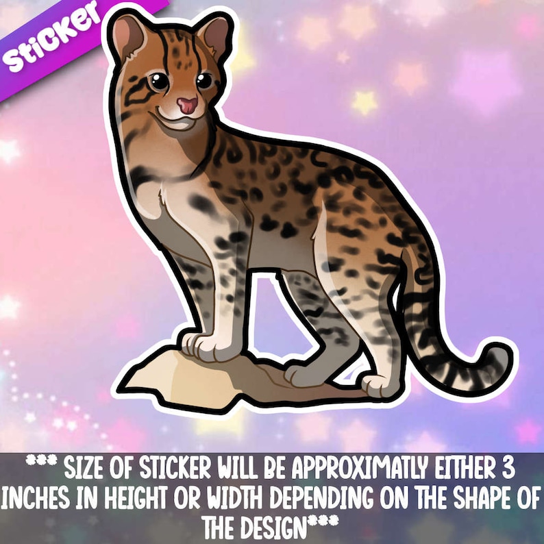 Ocelot Sticker! Adorable Little Wild Cat-for Laptop, ,planner, Phone ...
