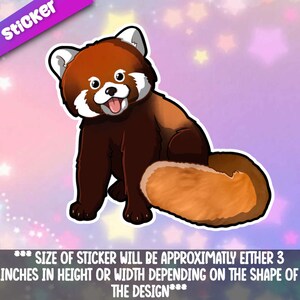 Red Panda Smiling Adorable Kawaii mammal friend-for laptop,  planner, phone case + By Mega Kawaii