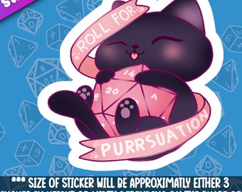 Roll For Purrsuation- Beautiful D20 Dnd Themed Dice for Role Playing Tabletop Gaming- Great Present for Dungeon and Dragon Player
