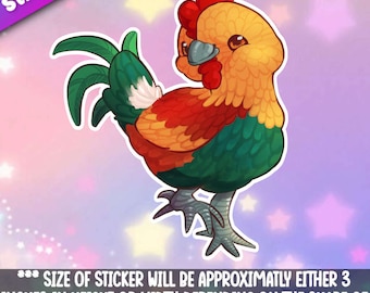 Rooster sticker. Perfect for friends-for laptop,  planner, phone case  +- By Mega Kawaii Cuties