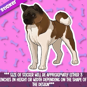 Akita dog sticker friend-for laptop,  planner, phone case ,journal + By Mega Kawaii