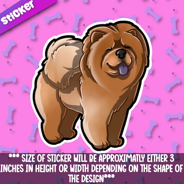 Chow Chow sticker! Adorable dog friend-for laptop,  planner ,phone case + Mega Kawaii