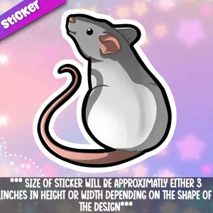 Rat- Grey Kawaii  rodent friend friend-for laptop, planner, phone case + By Mega Kawaii