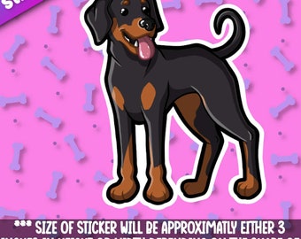 Doberman 2 sticker! Adorable dog friend-for laptop, planner, phone case + Mega Kawaii
