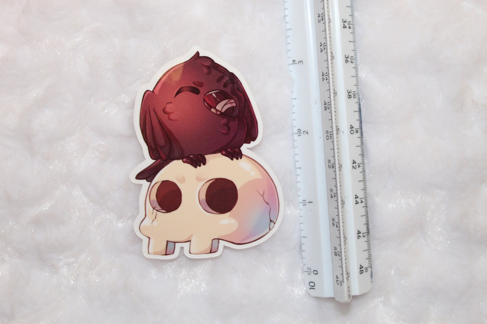 Raven on Skull Sticker! Adorable Raven / Crow Friend-for Laptop ...