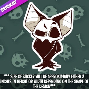 Skull Bat sticker- Creepy Cute Stickers for laptops, water bottles, cars, and planners- 3 inches either dimension