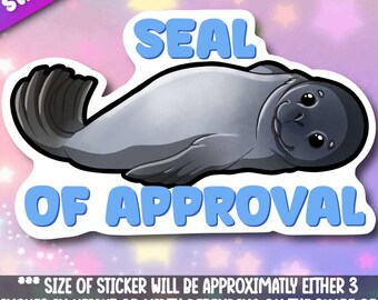 Seal Laying Down Adorable little sea lion-for laptop, planner, phone case + Mega Kawaii