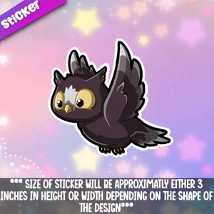 Owl-Brown Super adorable Kawaii bird friend-for laptop, planner, phone case, journal + Mega Kawaii