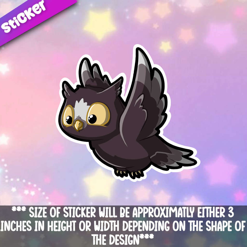 Owl-Brown Super adorable Kawaii bird friend-for laptop, planner, phone case, journal + Mega Kawaii