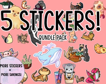 5 Sticker Bundle Pack- Choose Any 5 Of Our Stickers For A Discounted Price!
