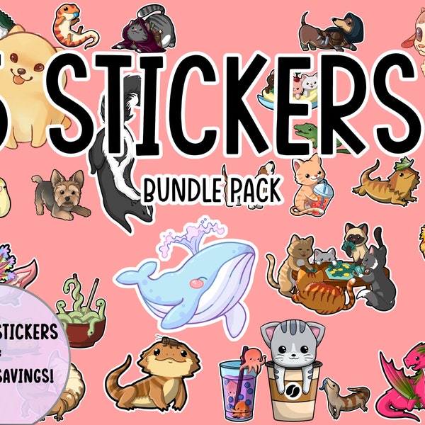 5 Sticker Bundle Pack- Choose Any 5 Of Our Stickers For A Discounted Price!