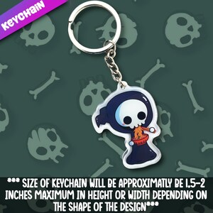Lil Grimm Ramen Keychain. Adorable sassy keychains to hang on your favorite items. Get a trinket that is a personal therapist