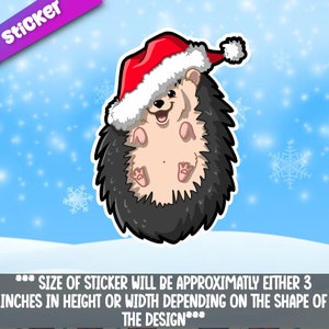 Christmas Hedgehog Santa hat! Super adorable Kawaii hedgehog friend-  laptop, planner, phone case, journal + Mega Kawaiii