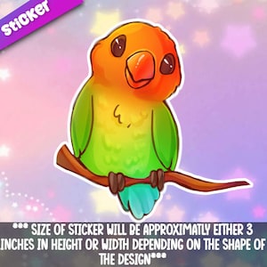 Kawaii Lovebird. Super adorable Kawaii bird friend-for laptop, planner, phone case, journal + Mega Kawaii