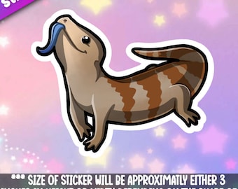 Super Adorable Blue Tongue Skink (green). Kawaii reptile friend friend-for laptop,  planner, phone case+ By Mega Kawaii