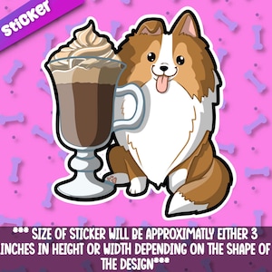Sheltie 2 - Shetland Sheepdog coffee friend! Perfect for laptop,  planner, phone case, journal +
