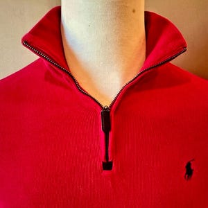 Mens Ralph Lauren Polo 1/4 Zip Sweater Golf Pullover 100% Cotton Jersey Size Small