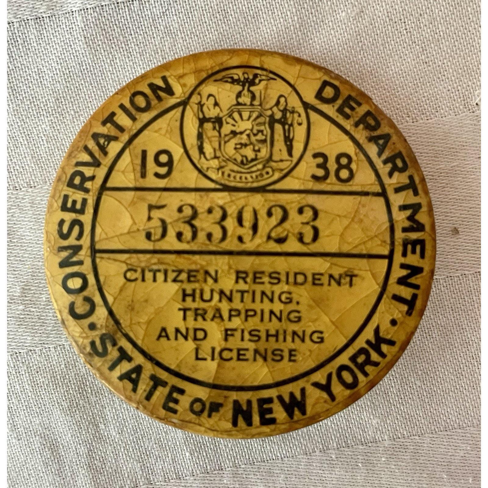 Lot De 5 Insignes Vintage - Permis De Chasse Et De Pêche NJ - Pinback