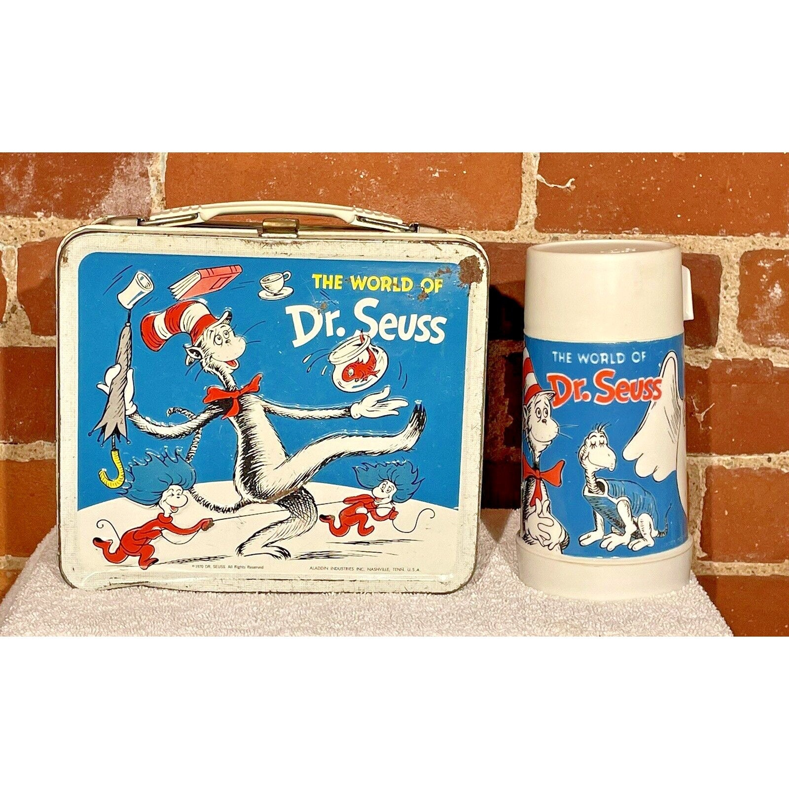 Dr. Seuss Grinch lunch box with thermos 1996