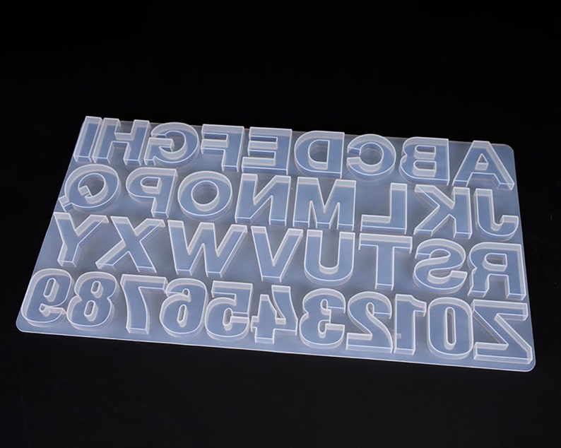 Lettre Silicone Moule Alphabet Lettre Résine Moule Lettre et  Etsy