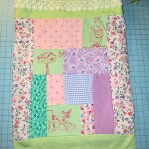Handmade Patchwork Cottage Tote (Upcycled, Vintage Fabric)