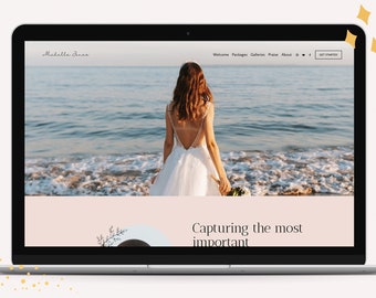 One page Squarespace Template for photographers and new businesses | Squarespace 7.1 template | Squarespace small business website template