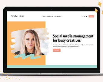 One page Squarespace Template for new businesses | Squarespace 7.1 template | Squarespace small business website template