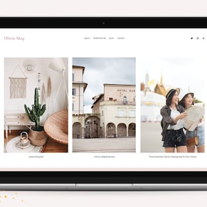 Squarespace Template for fashion, travel, and lifestyle bloggers | Squarespace 7.1 template | Squarespace website template | Squarespace kit