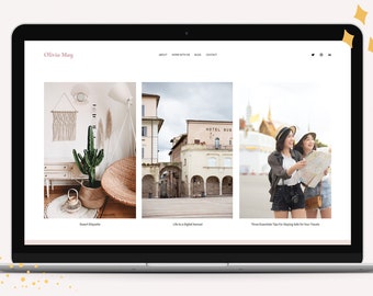 Squarespace Template for fashion, travel, and lifestyle bloggers | Squarespace 7.1 template | Squarespace website template | Squarespace kit