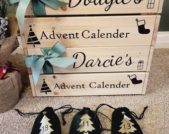 Personalised Christmas Advent Calendar Box - Christmas Eve Box, Christmas Gift Box, Children Gift, Xmas Gift, advent calender, Personalise