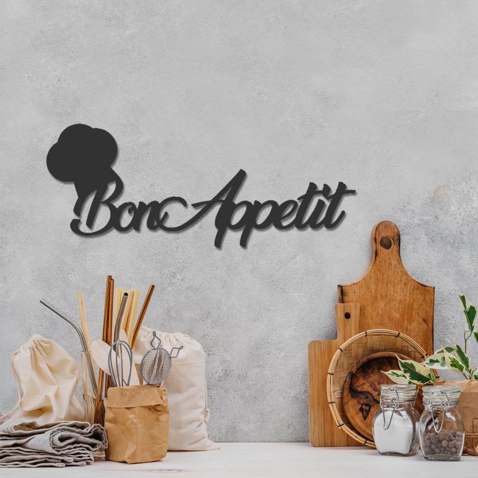 Bon Appetit Wooden Wall Art Wooden Wall Decor Wall Hangings | Etsy