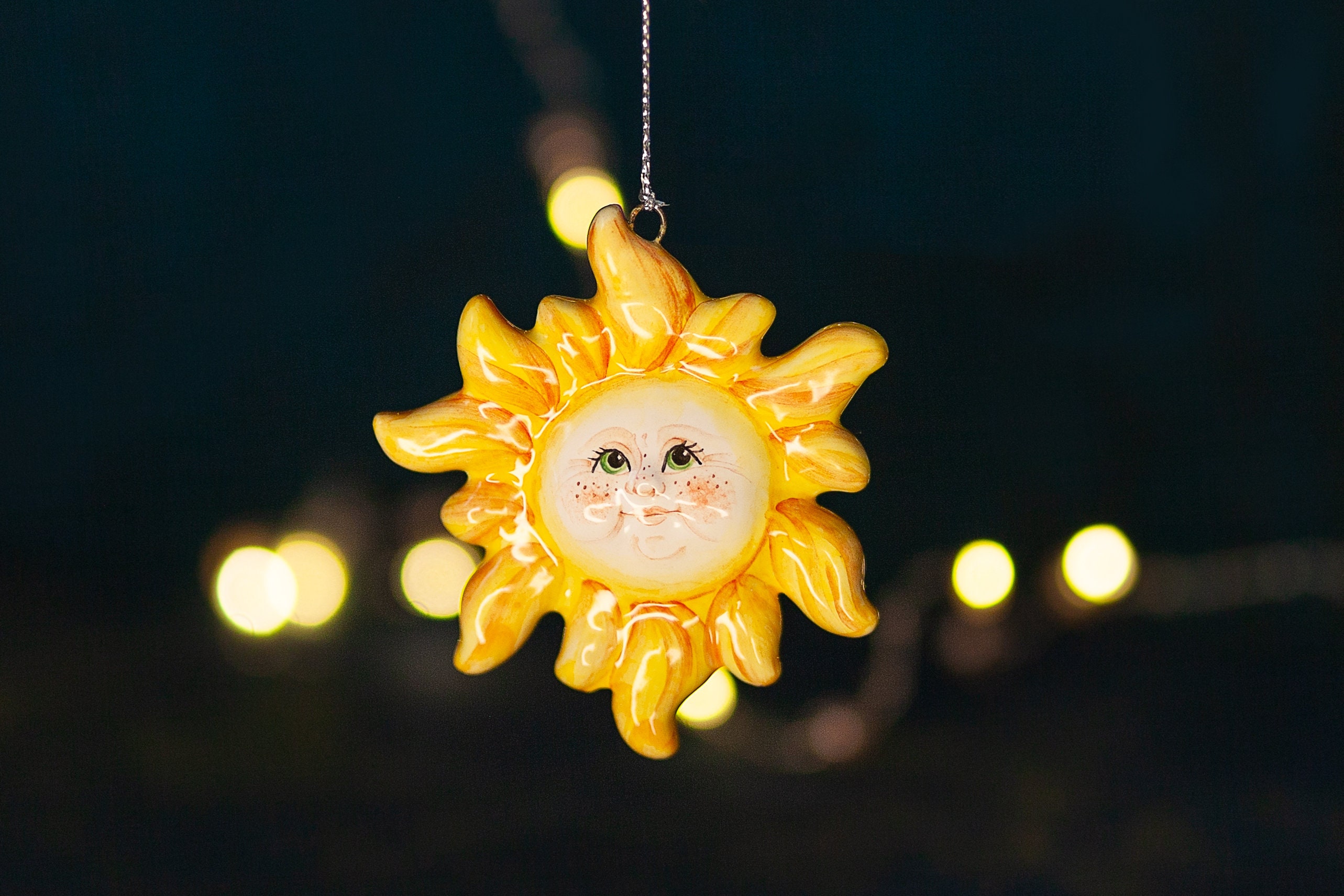 Ceramic Sun Ornament Christmas Ornament Tree Decoration Etsy