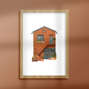 Book Shop - A4 Illustration Print - Book Lover's Art