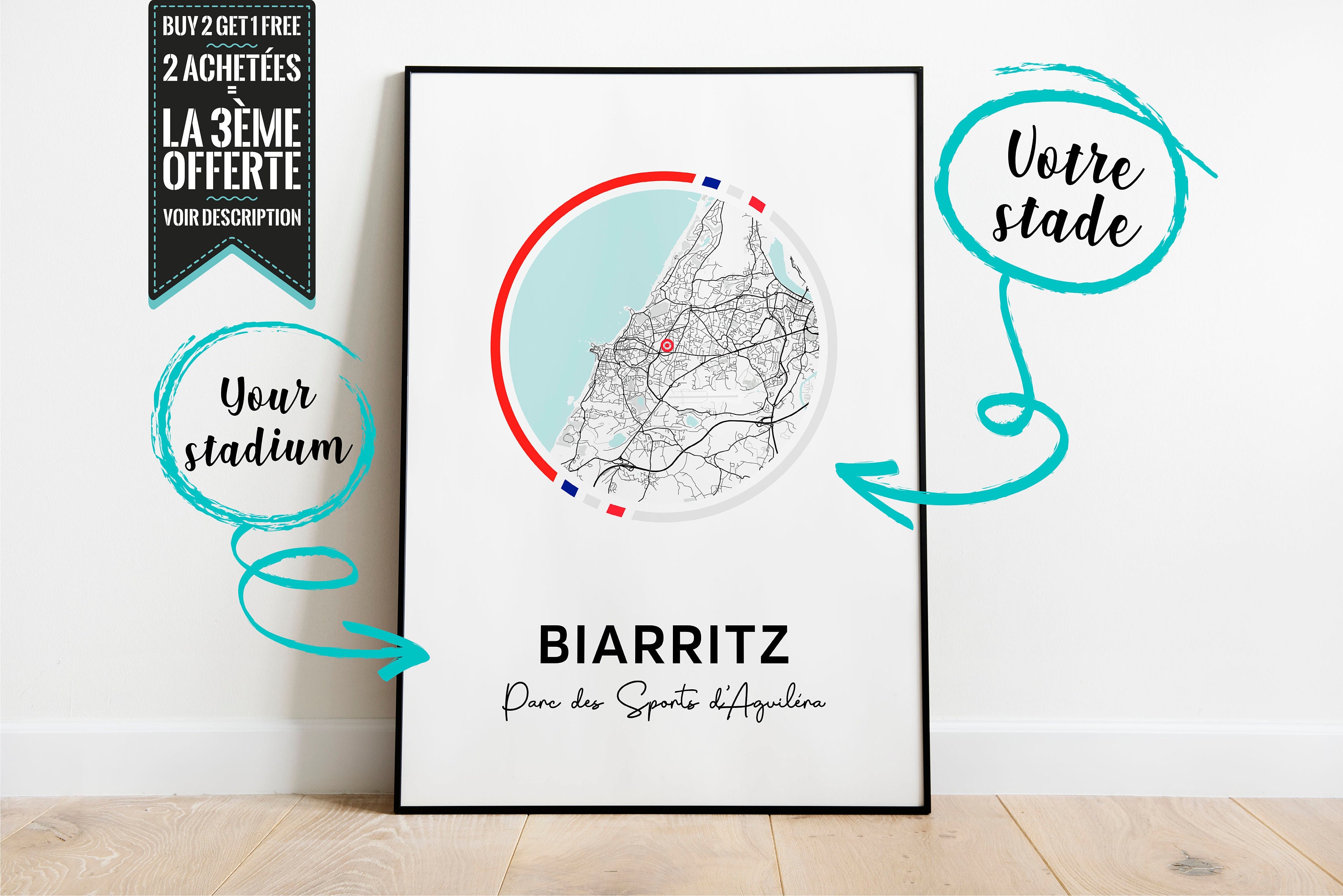 Affiche Décorative - Plan de Stade Parc Des Sports d'aguiléra Biarritz