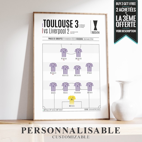 Affiche - "Feuille de match" Ligue Europa : 2023 TOULOUSE - Liverpool