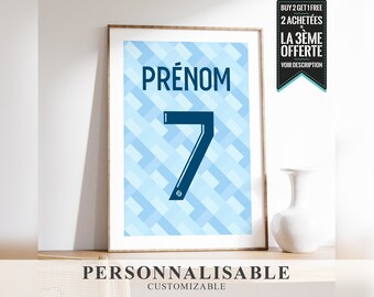 Affiche A PERSONNALISER : LE HAVRE Flocage maillot football avec prénom et numéro au choix