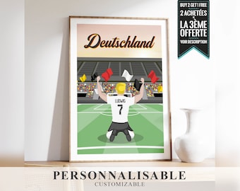 Affiche A PERSONNALISER : Football ALLEMAGNE avec prénom et numéro au choix