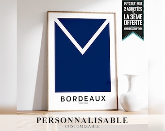 Affiche - Maillots Minimalistes Football BORDEAUX Champions de France