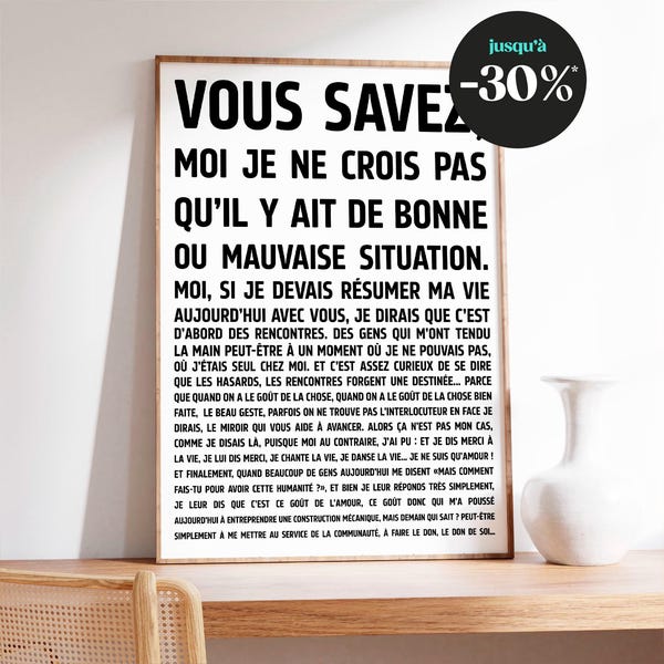 Asterix poster, You know there are no good or bad situations - Cult replica from the film Asterix mission Cleopatra