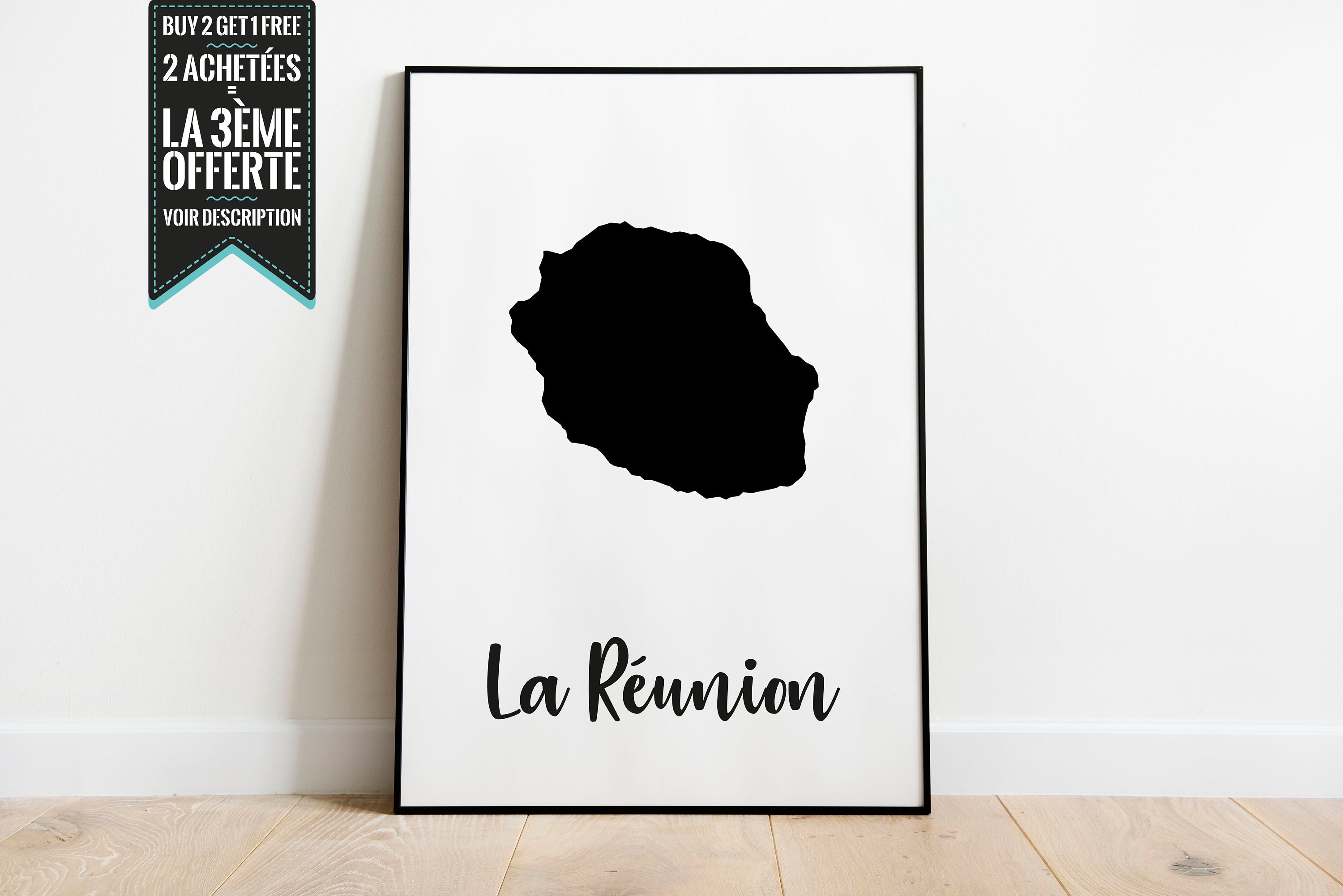 Affiche Décorative - Carte de La Reunion