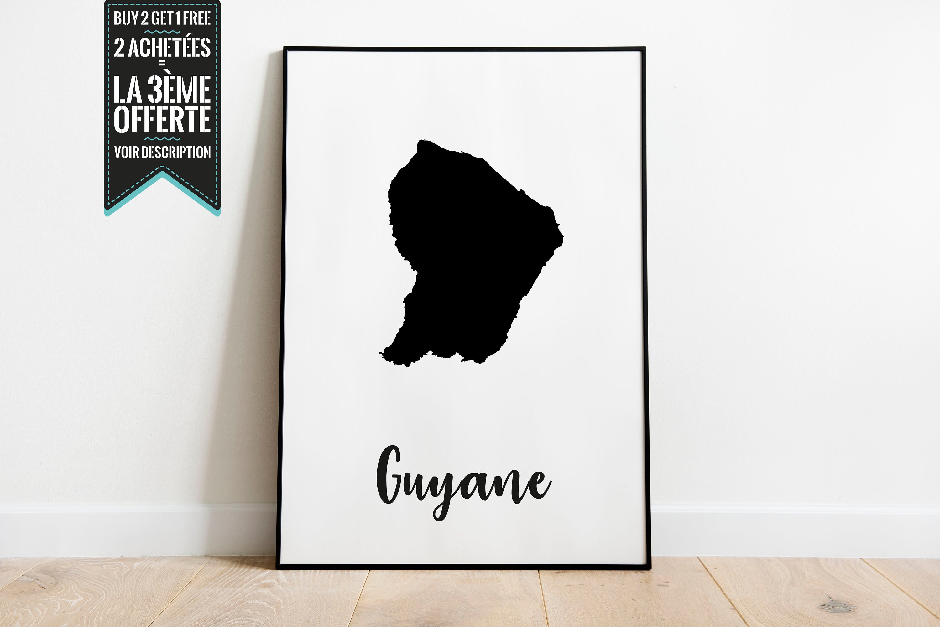 Affiche Décorative - Carte de La Guyane