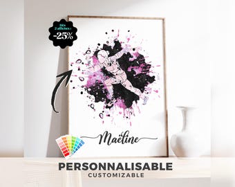 Customizable Sprinter (Girl) Poster, Original Gift Idea