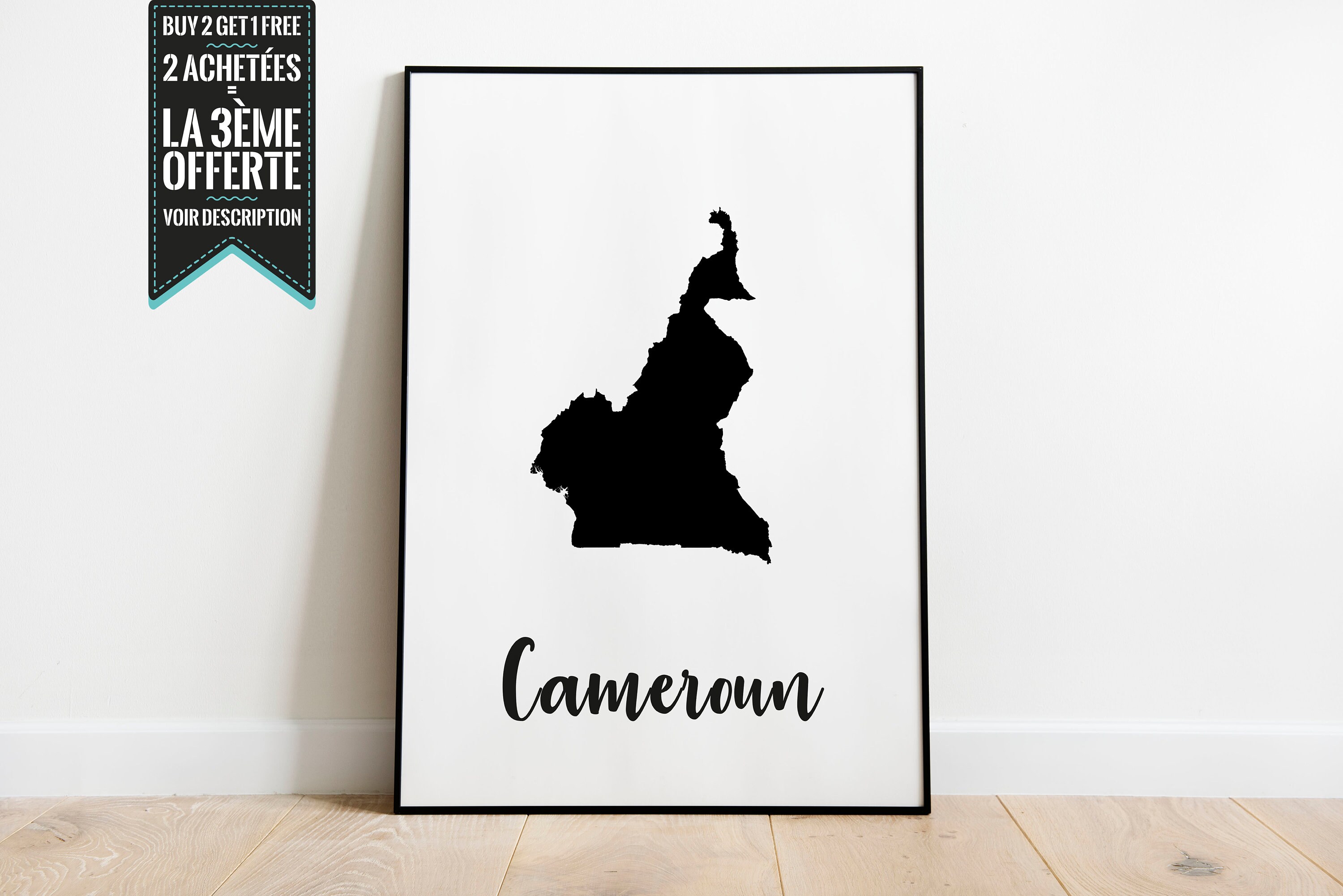 Affiche Décorative - Carte Du Cameroun