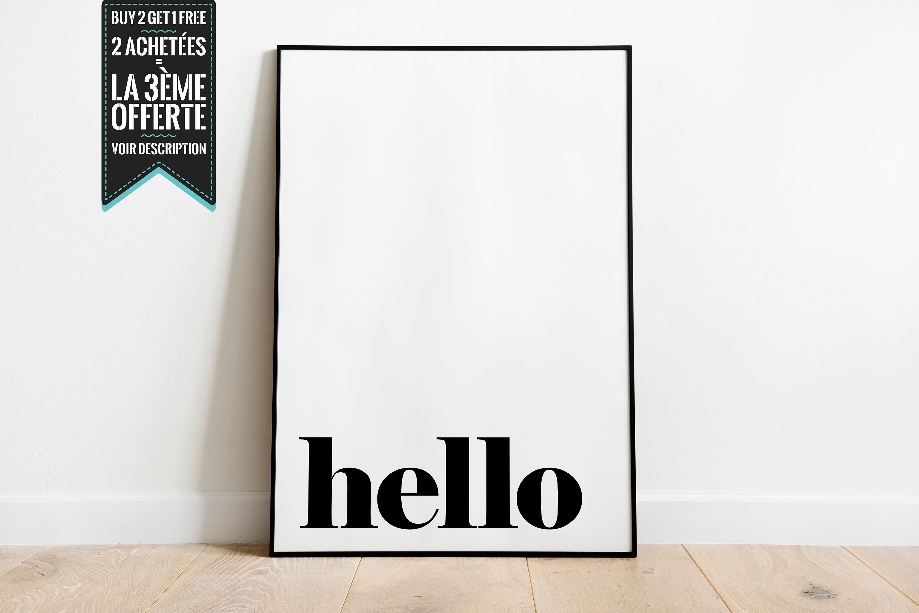 Affiche Décorative - Minimaliste Hello